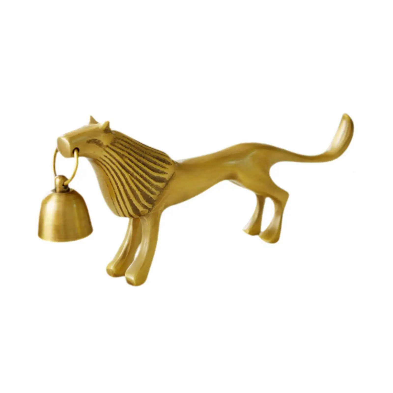 Christmas Lion Brass Candlesnuffer with Bell Desktop Ornament Accessories Versatile Decorative Sculpture Candle Stopper