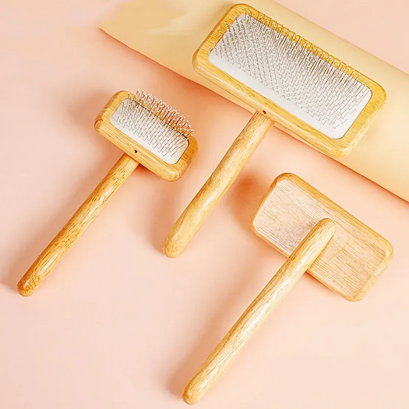 Cepillo para perros, peine de madera para perros, removedor de pelo para mascotas, cepillos protectores para el cuidado de perros, peine de Limpieza del cabello flotante, cepillo de masaje para gatos - imagen 3