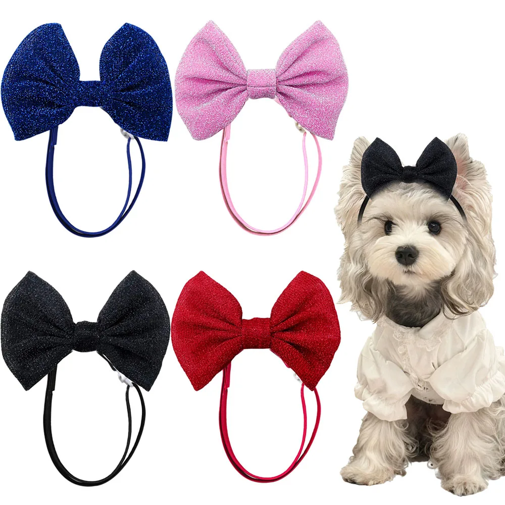 30 Uds. Gorros para perros y cachorros, banda elástica ajustable, diadema para perros pequeños y gatos, decoración para fiestas navideñas, regalo - imagen 2