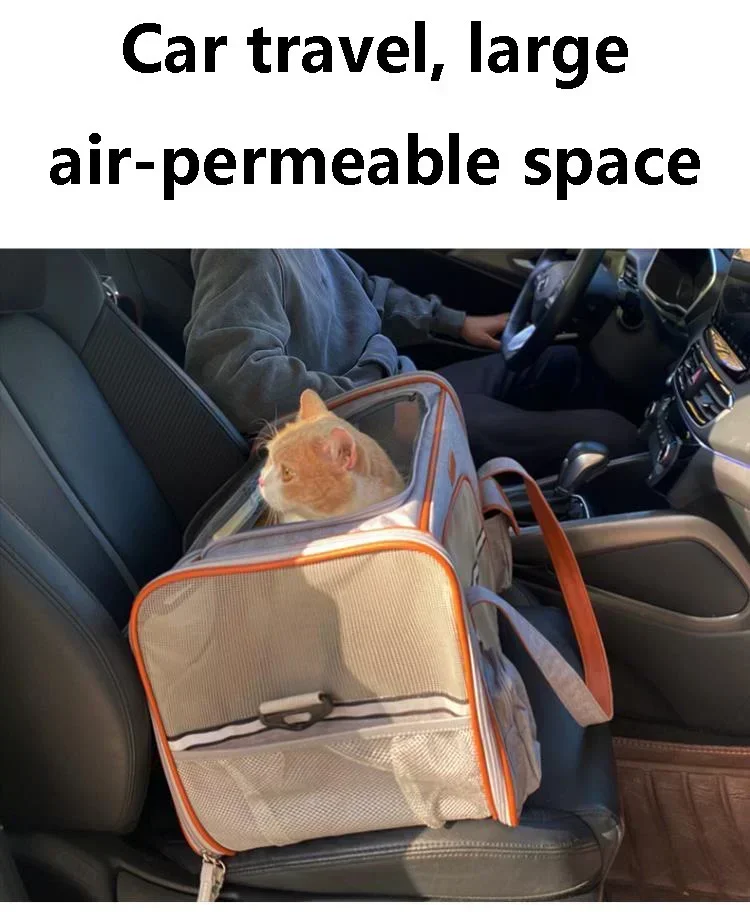 Bolso cruzado, mochila para mascotas, bolso de hombro multiusos de Color sólido, suministros para gatos y perros, correa para mascotas, correa para perros - imagen 3