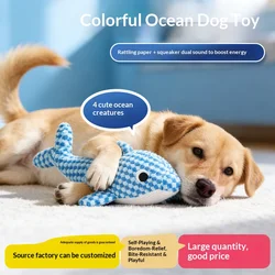 Juguete para mascotas con sonido arrugado para juego propio, a prueba de masticar, limpieza de dientes chirriantes, alivio del aburrimiento, compañero interactivo divertido