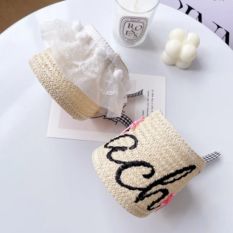 Sombrero de encaje para gato/perro de primavera para mascotas, sombrero protector solar tejido, sombrero protector solar, decoración, accesorios para fotos, cachorro para perros pequeños - imagen 4