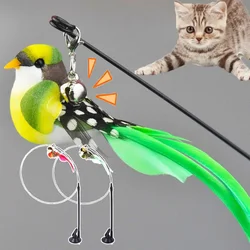 Varilla larga con pluma y hierba gatera – Juguete para gatos