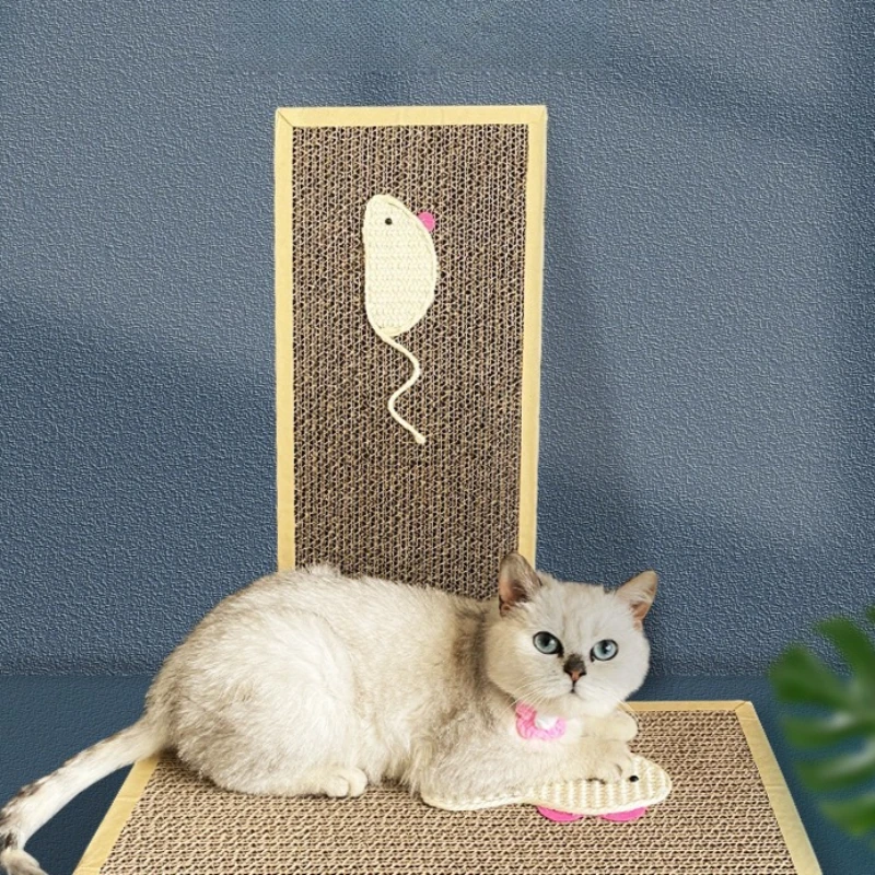 Tablero para rascar gatos de cartón corrugado, almohadilla para rascar plana duradera para moler las garras, tapete de juego de descanso interactivo para gatitos - imagen 5