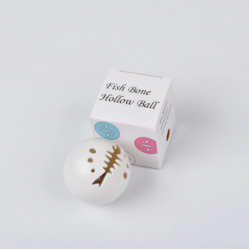Nuevo juguete de campana de bola para gatos, sonido resistente al desgaste, alivio de mordedura de juguetes altos, Bola de hueso de pescado brillante, juguetes para mascotas - imagen 5