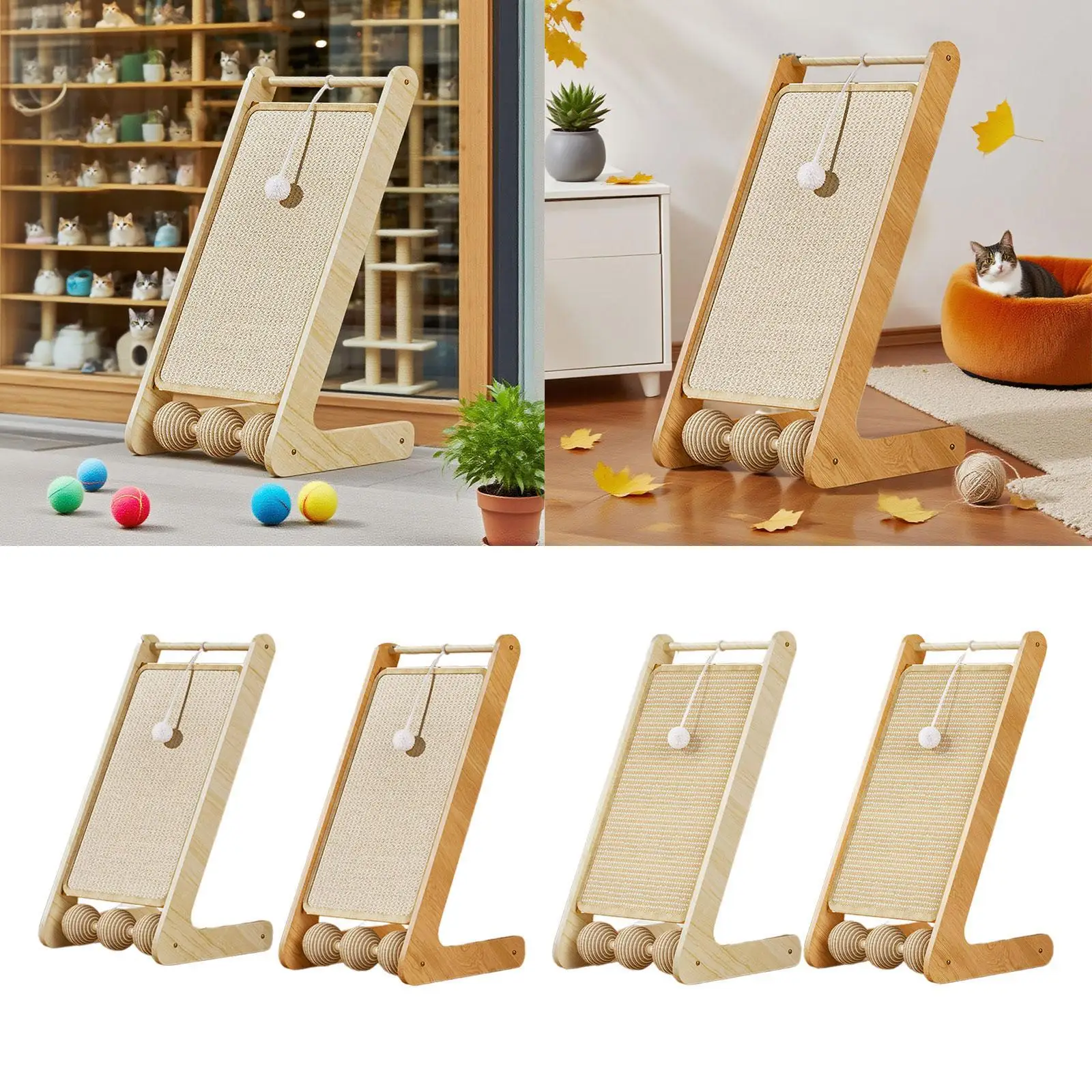 Rascador montado en el suelo, almohadilla para rascar de sisal, rascador para gatos para gatitos de ejercicio en interiores