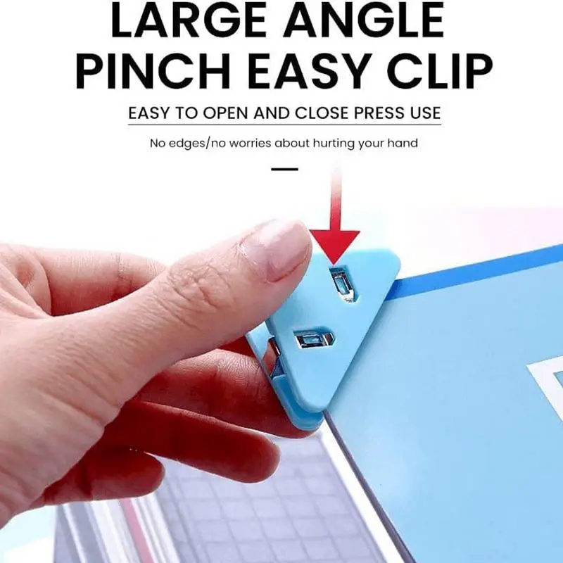 Clips de papel triangulares, Clips de esquina multifuncionales, Clip de documentos para Clip de libro, Accesorios de escritorio, Clip de bolsa de Chip de billetes de papel - imagen 3