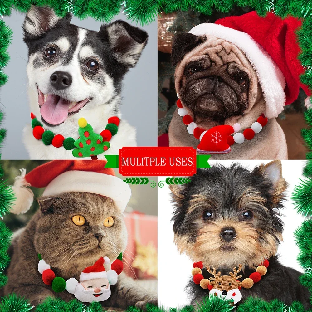 20 piezas Collar de perro, Collar de Navidad para perro, pajaritas para perro pequeño, Collar de pajarita para gato, accesorios de aseo para perros de Navidad, suministros para mascotas - imagen 2