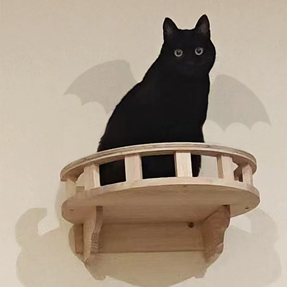 Escalera de pared de madera para gatos con almohadillas de fieltro: un marco para escalar gatos y una plataforma de mirada para su gato para jugar y saltar - imagen 4