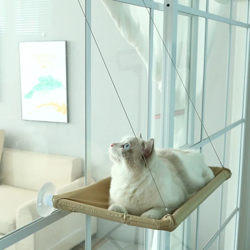 Hamaca para gatos, cama aérea colgante para gatos, casa para gatos, marco de escalada para gatitos, asiento de ventana soleado, nido con rodamiento de 20kg, accesorios para mascotas - imagen 2
