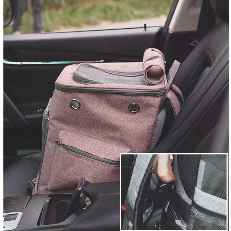 Mochila plegable para mascotas, bolso de hombro doble para gatos y cachorros, transporte de gran capacidad, mochila de viaje para perros - imagen 4