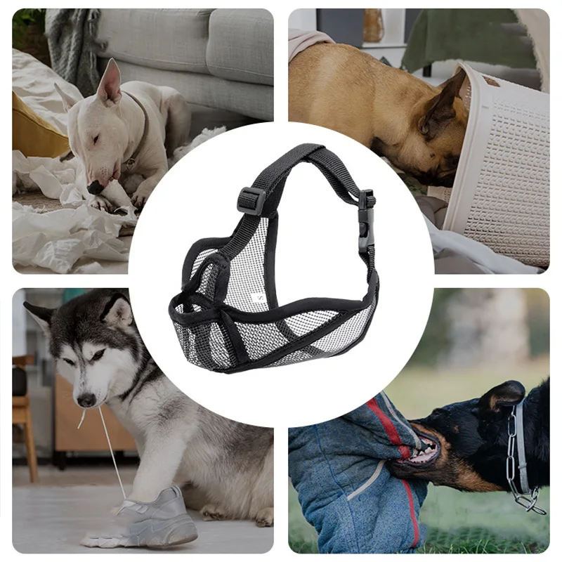 Bozal ajustable para perros, mascarilla bucal transpirable para perros pequeños, medianos y grandes, botedog Francés, bozal antimordeduras, accesorio para perros - imagen 5