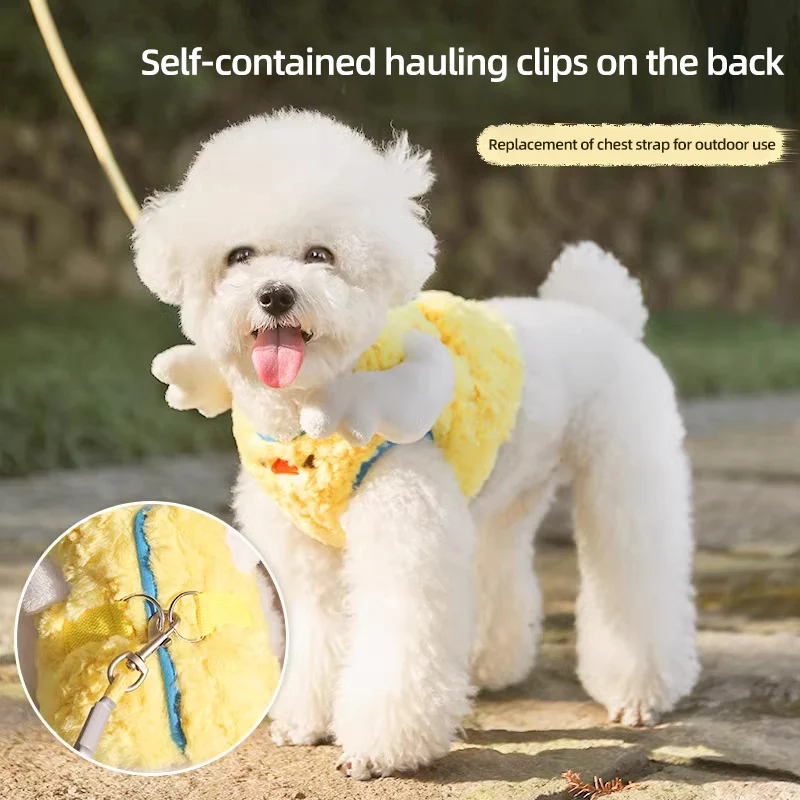 HOOPET Traje cálido para transportar perros, chaleco para gatos, lindo traje de pecho y espalda para perros y gatos, productos para mascotas pequeñas y medianas, ropa para mascotas - imagen 3