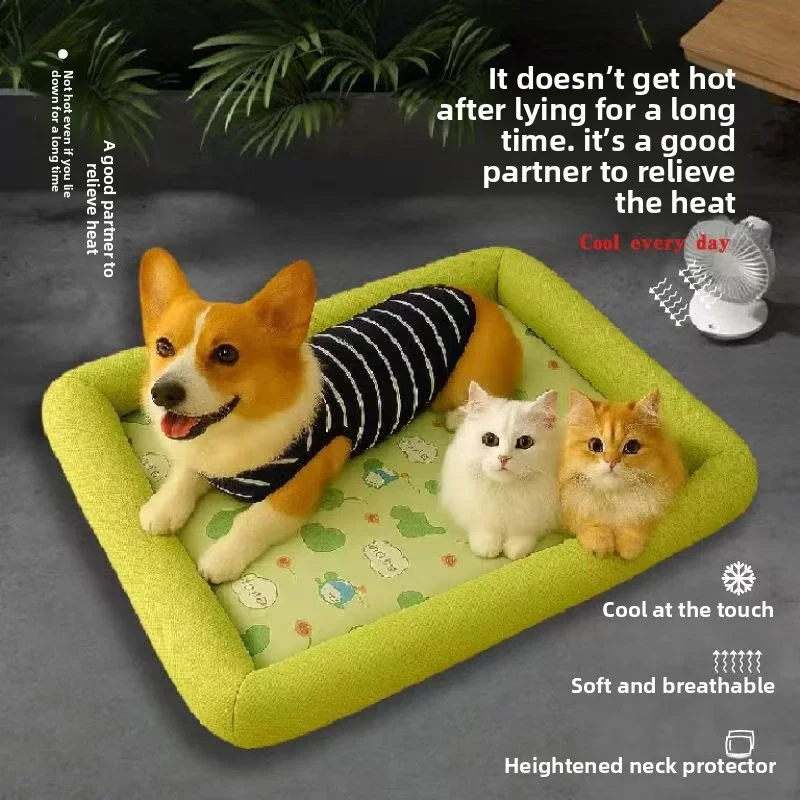 Cama refrescante para cachorros, suministros de verano para perros, estera, accesorio para razas pequeñas, camas medianas y grandes para mascotas, sofá, manta, cestas, gatos esponjosos - imagen 4
