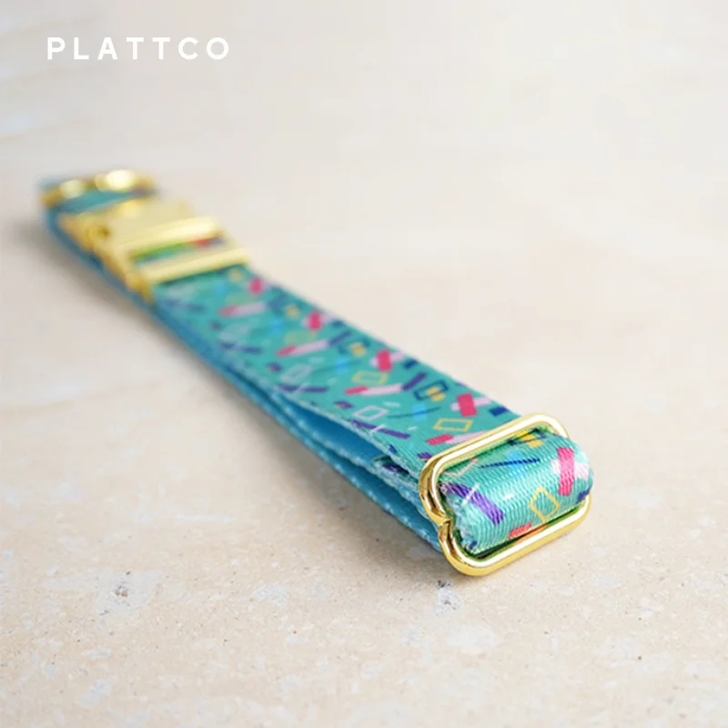 PLATTCO-collar de perro de diseño único, estampado de confeti volador, hebilla dorada de alta calidad, 5 tamaños, PDC335YG - imagen 5