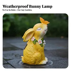 Lámpara solar resistente con forma de conejo para gatos y perros