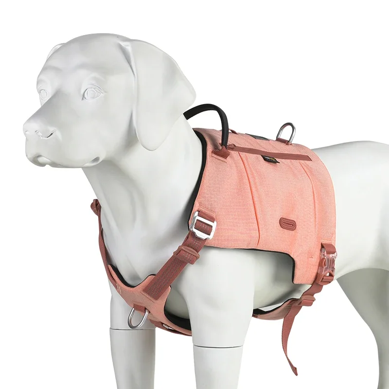 Winhyepet-arnés rosa para perros con bolsillos, chaqueta de viaje para perros, chaleco reflectante ajustable para exteriores, arnés antiescape - imagen 3