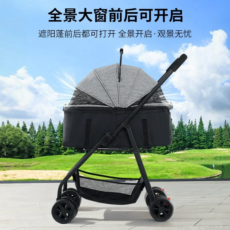 Carrito plegable para perros y gatos pequeños transpirable - imagen 5