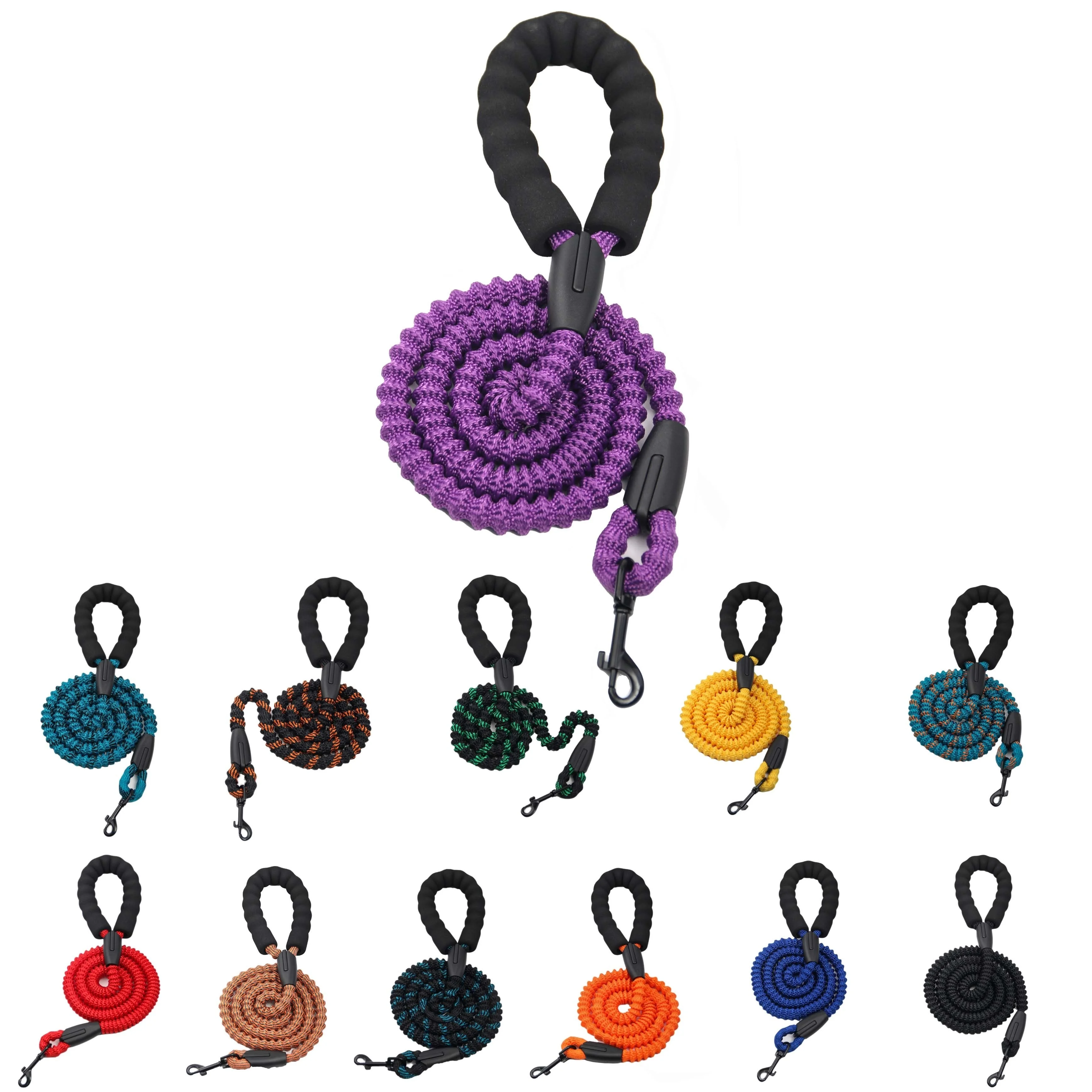 Correa para perros grandes y medianos: cuerda de nailon hueca ultraligera, alta absorción de impactos sin tensión