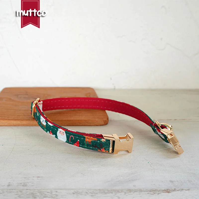 MUTTCO-collar de gato con estampado navideño, diseño independiente, hecho a mano, Papá Noel, 2 tamaños, UCC215 - imagen 2
