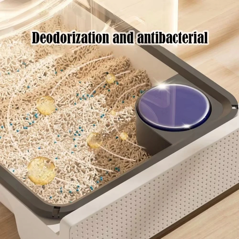 Caja desodorizante para inodoro inteligente para gatos, eliminación molecular profesional de olores, uso continuo al 99,1% durante 120 días de limpieza de mascotas - imagen 2