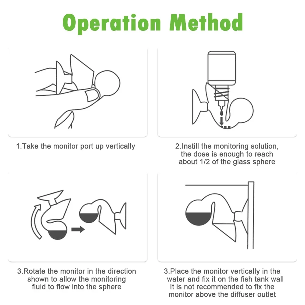 Solución indicadora de CO2 para acuario, Monitor de plantas, sistema de CO2 para césped, concentración de pecera, probador de líquido de vidrio, comprobador de caída de fluido - imagen 5