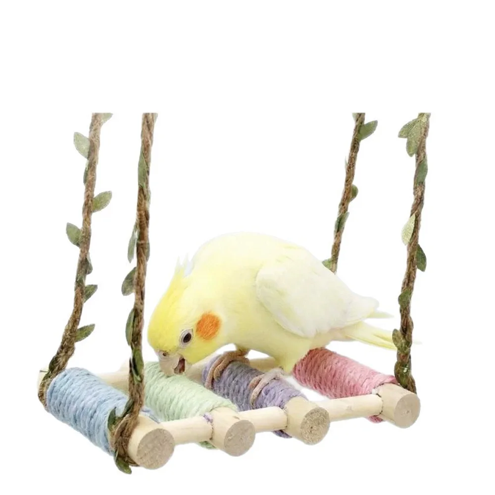 Percha para loros con cuerda de algodón