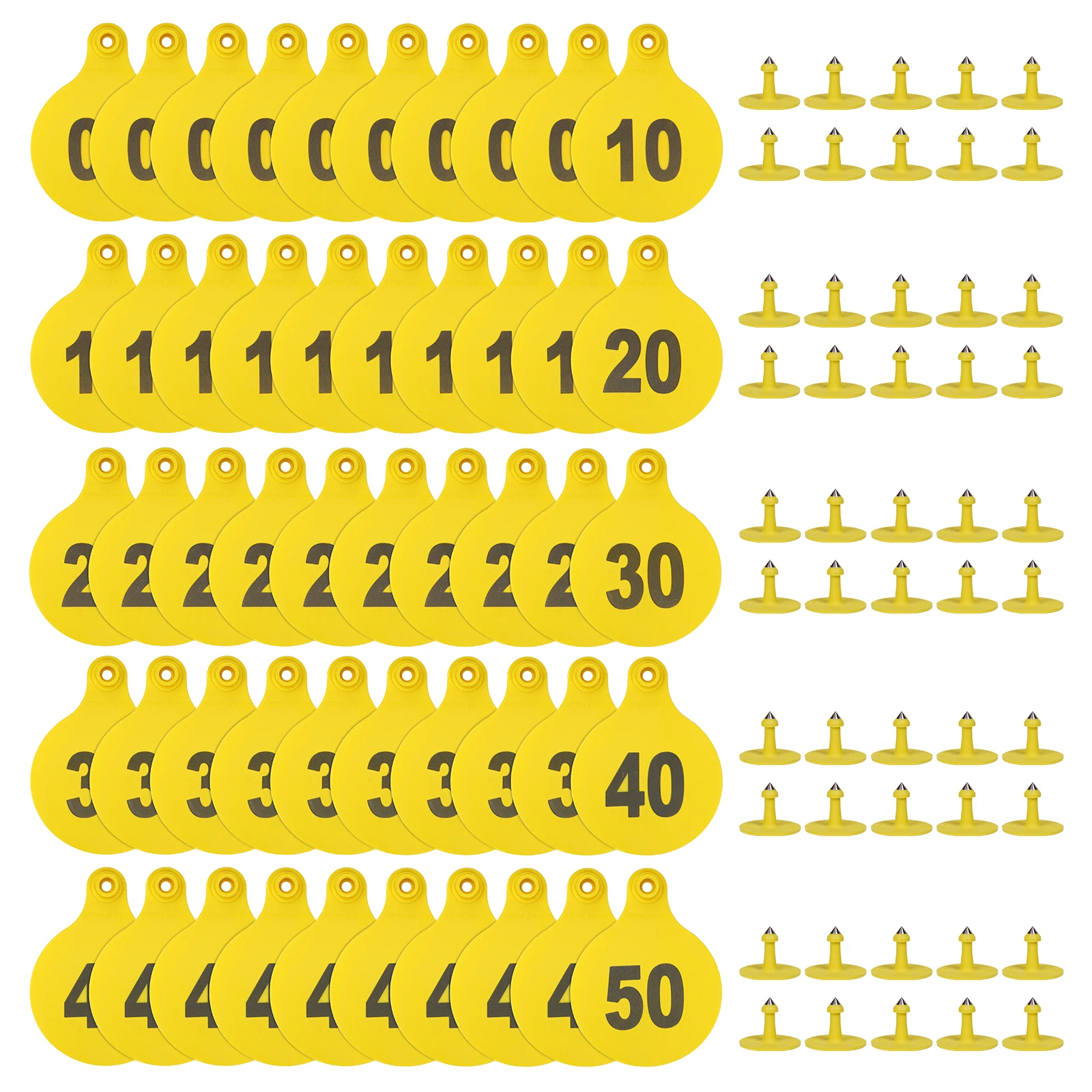 50 Uds ganado vaca ganado TPU etiquetas para las orejas señales con palabra etiquetas para las orejas 01-50 TPU etiquetas para las orejas de precisión tarjeta de identificación de animales de granja - imagen 2