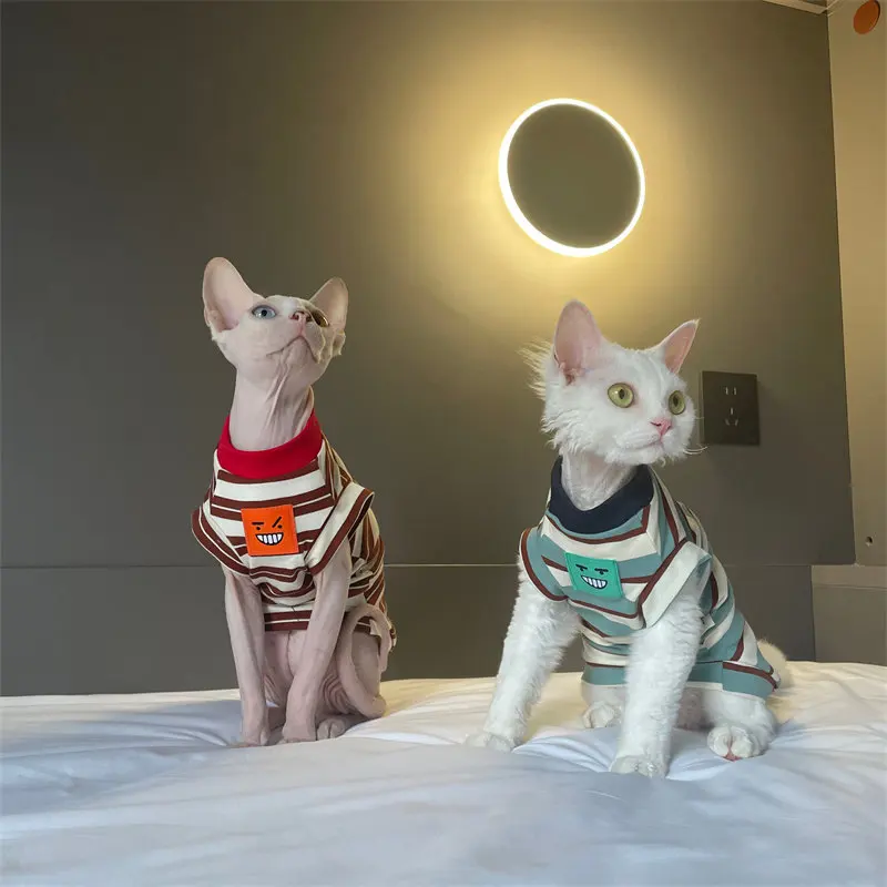 Ropa de algodón para gatos Sphynx y Devon Rex, primavera y verano - imagen 2