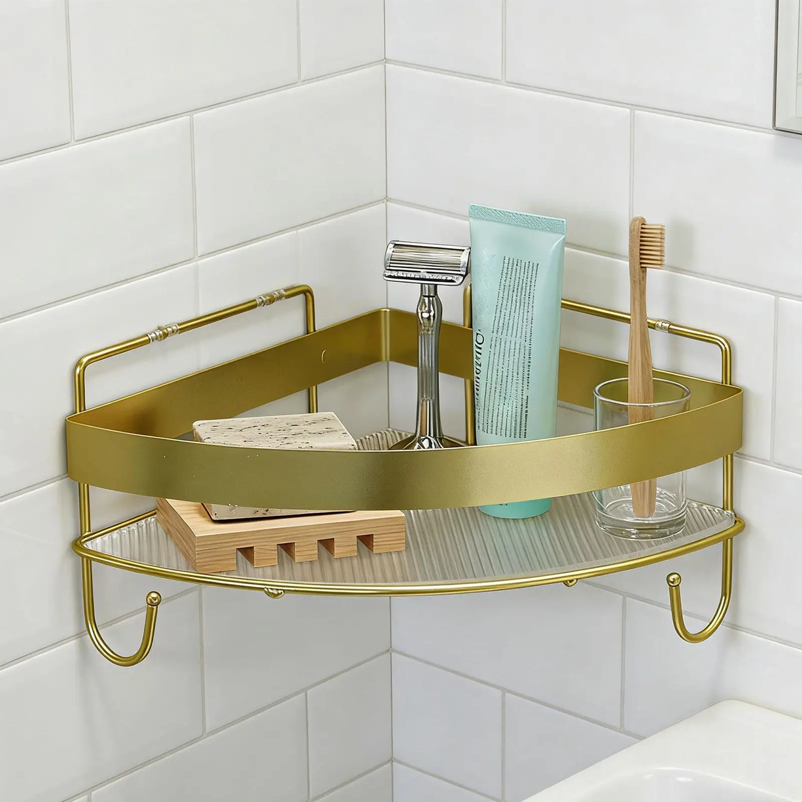 Estante de esquina para ducha – Organizador de baño 2 piezas con instalación fácil