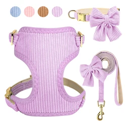Conjunto de arnés y correa para perros - chaleco suave con pajarita