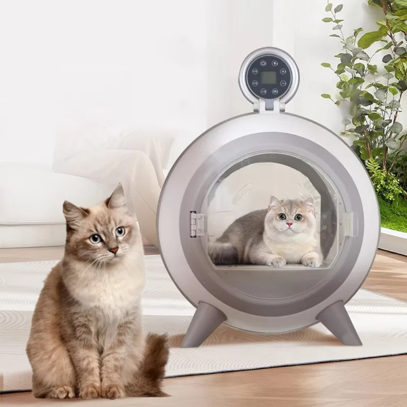 Boîte de séchage automatique pour animaux de compagnie, 62l, pour chats et chiens, 50db, faible bruit, vent à 360 degrés avec UV, sèche-cheveux à haute température avec désinfection
