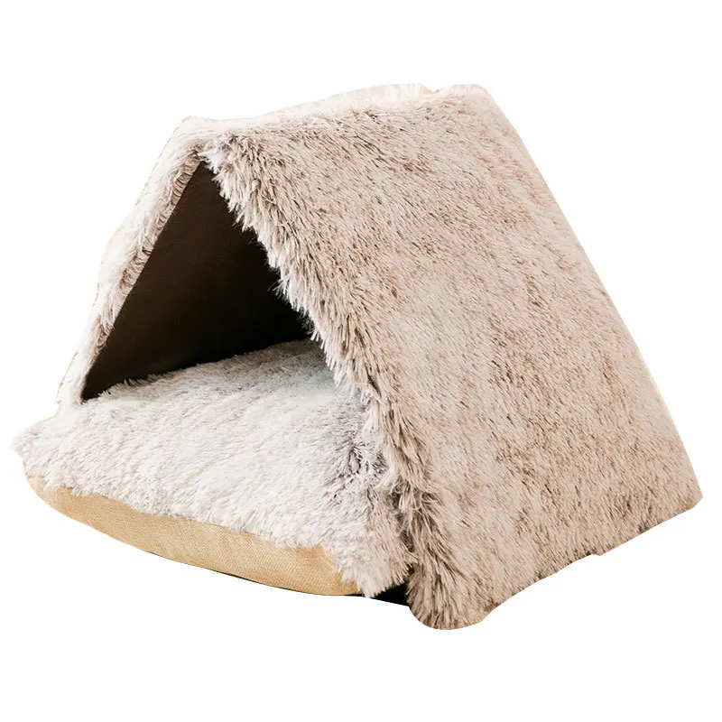 Casa de nieve triangular cerrada para gatos, perrera pequeña y mediana General para las cuatro estaciones, tienda de campaña para mascotas, camas para perros, Invierno - imagen 5