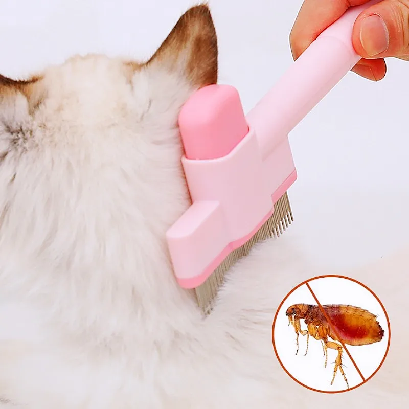 Peine para perros, removedor de pelo para mascotas, cepillo autolimpiante para perros, masaje para el cuidado de perros, cepillo para gatos, peines automáticos para gatos, accesorios para mascotas - imagen 2