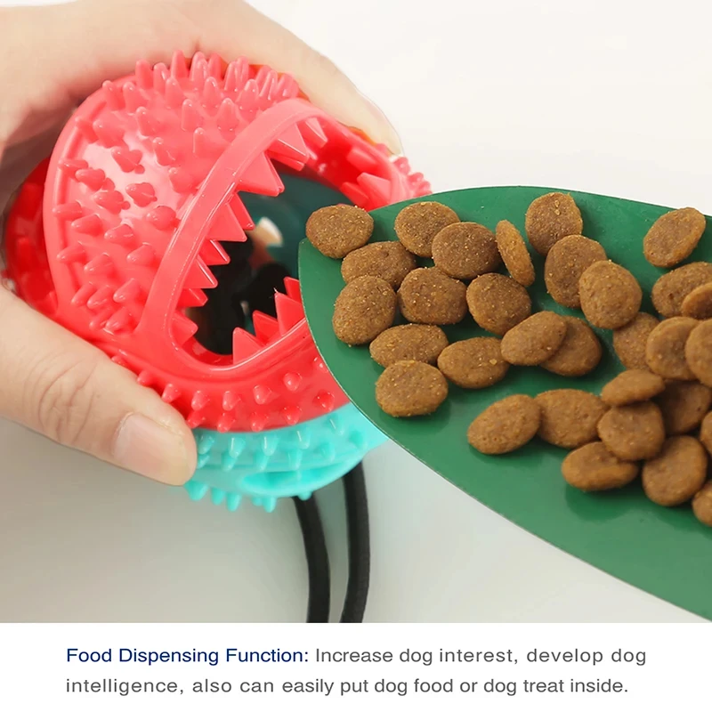 Juguetes de pelota para perros grandes, cuerdas con ventosa, alimentador lento interactivo con fugas, juguete para masticar, limpieza dental, Golden Retriever, suministros para mascotas grandes - imagen 5