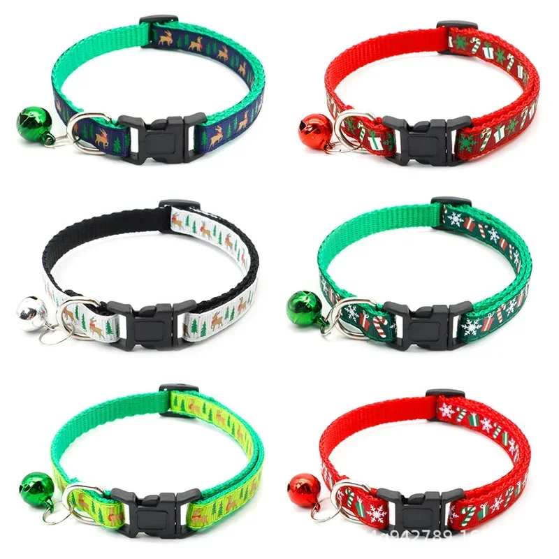 Collar con hebilla de seguridad para perro, copo de nieve, árbol de Navidad, Collar para mascotas ajustable, collares para gatos, accesorios para mascotas - imagen 3