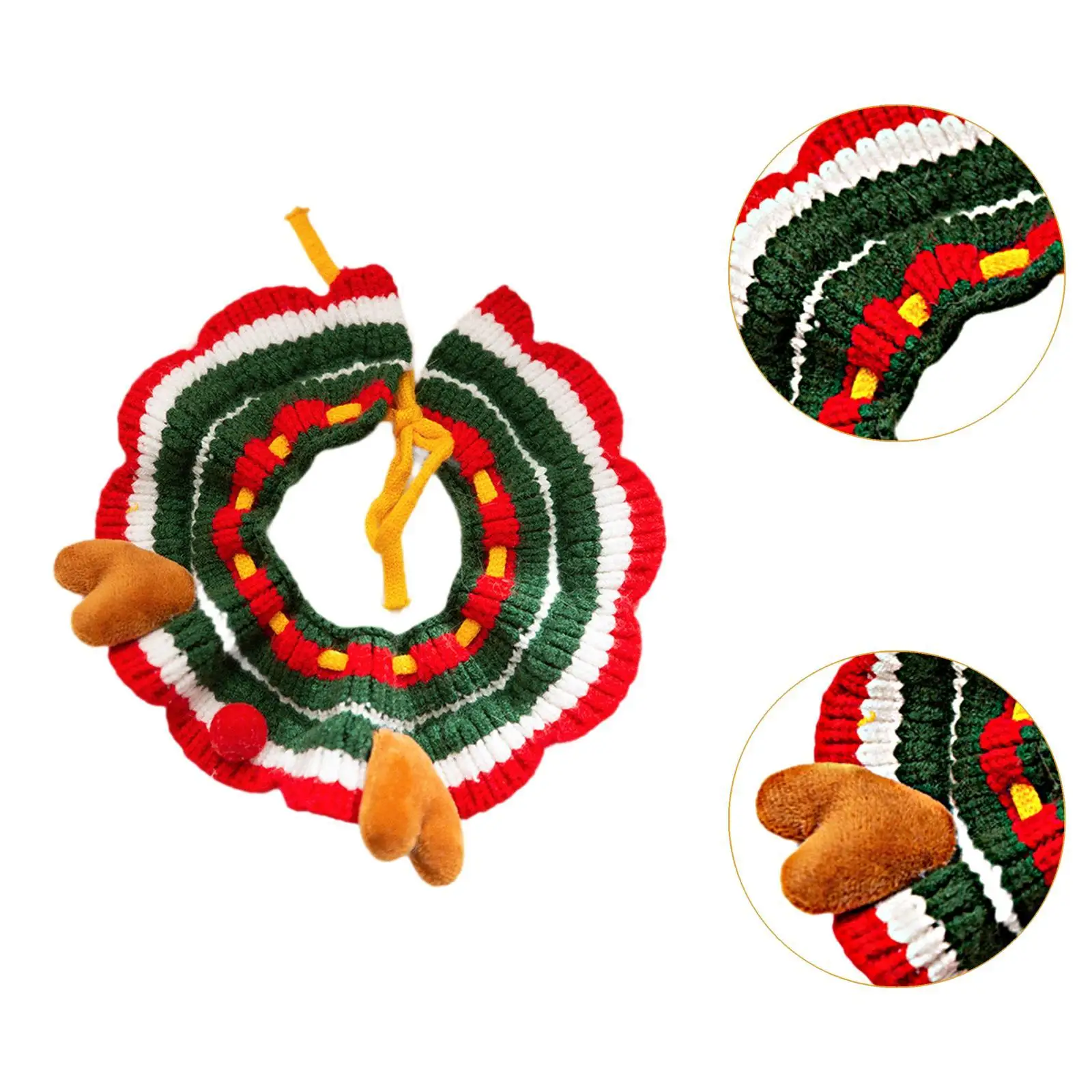Knitting Cat Collar Festive Decoration Santa Claus Collar for Cat Kittens