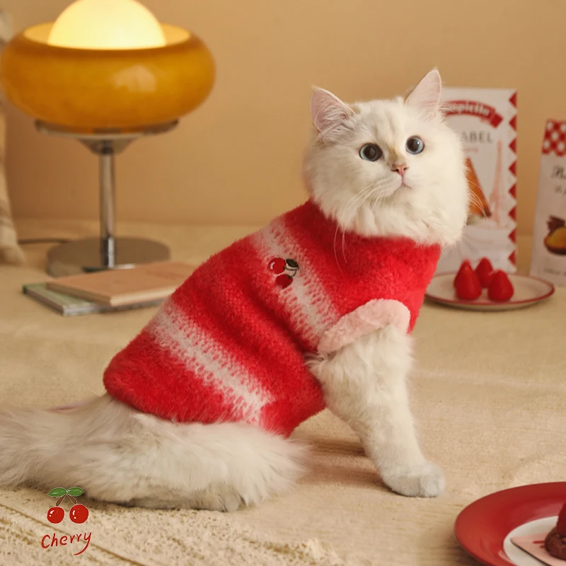 HOOPET-ropa navideña para gatos, otoño e invierno, antiderramamiento, gatito, mascota, perro pequeño, suéter de invierno, gatito, mascota, lindo y cálido - imagen 4