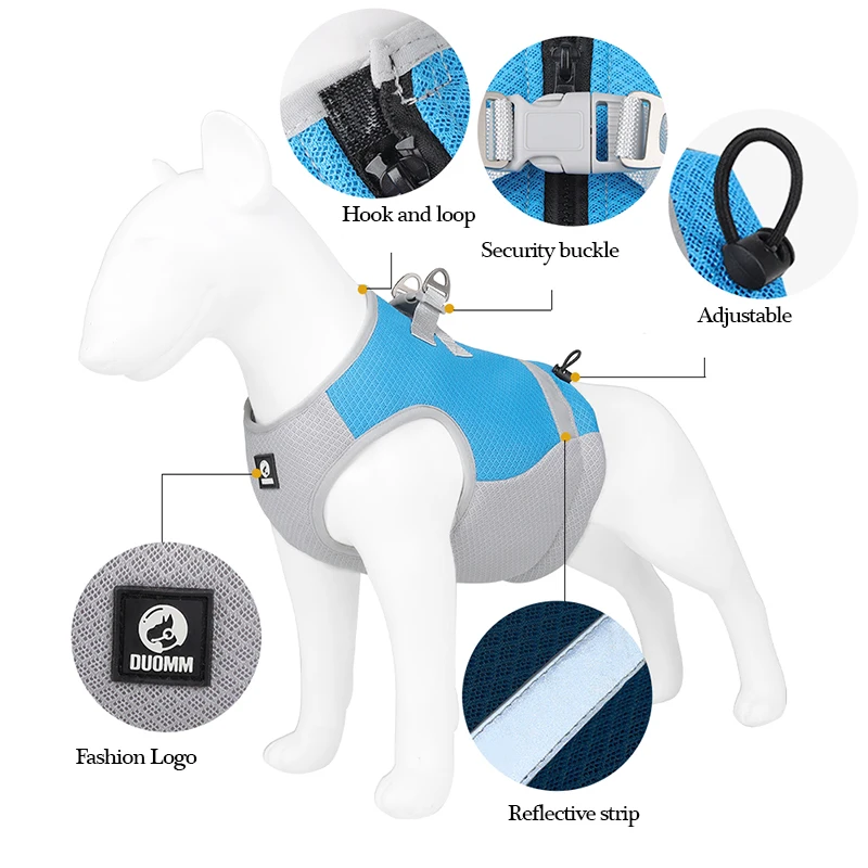 Chaleco de arnés de refrigeración para mascotas, ropa reflectante de liberación rápida para perros pequeños y medianos, trajes para mascotas, accesorios para perros Chihuahua, Verano - imagen 4