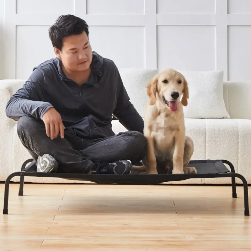 Camas transpirables con marco de hierro para perro, cama desmontable para perros grandes, casa de Camping para mascotas, perrera lavable para mascotas al aire libre - imagen 3