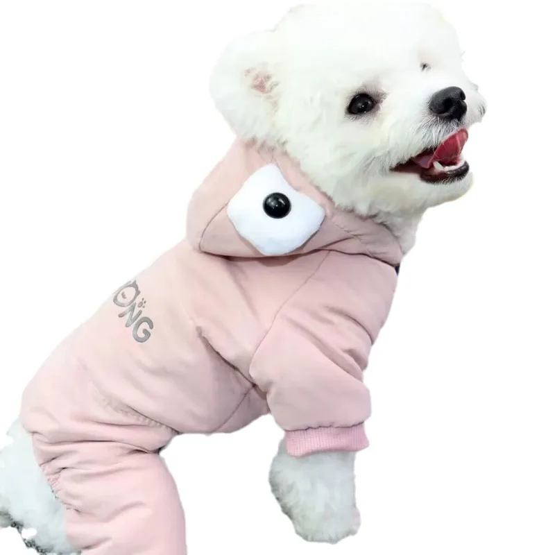 Chaqueta cálida de invierno para perros, ropa reflectante de cuatro patas, impermeable para exteriores, arnés de tracción a prueba de viento, mono, abrigo de Bulldog Francés - imagen 5