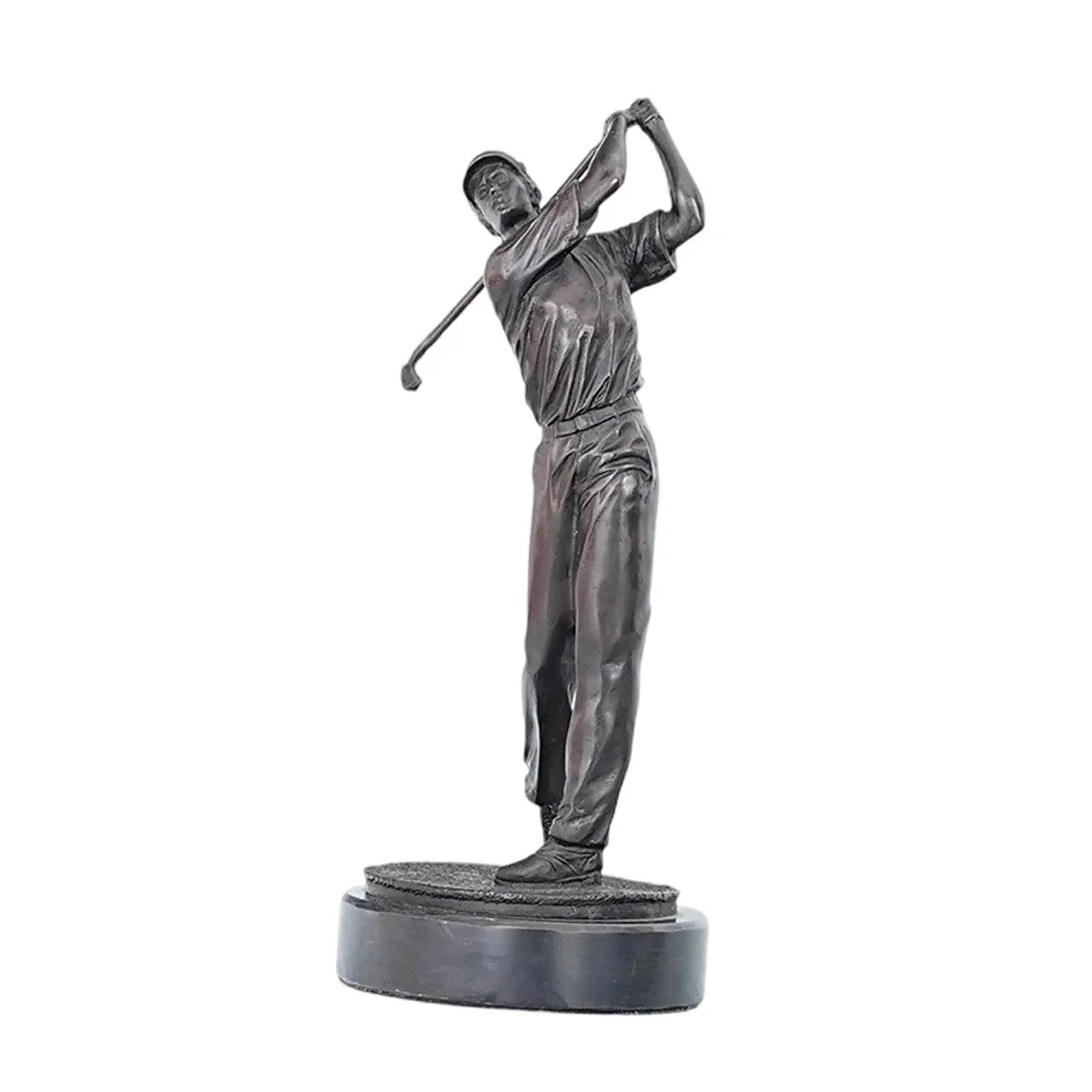 Figura decorativa de golfista joven en latón para hogar y oficina - imagen 3