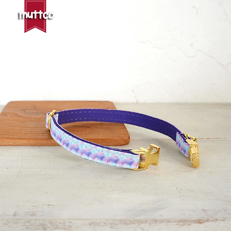 MUTTCO-collares de gato personalizados de diseño propio, collares hechos a mano de FAIRYLAND de noche púrpura, 2 tamaños, UCC176 - imagen 2