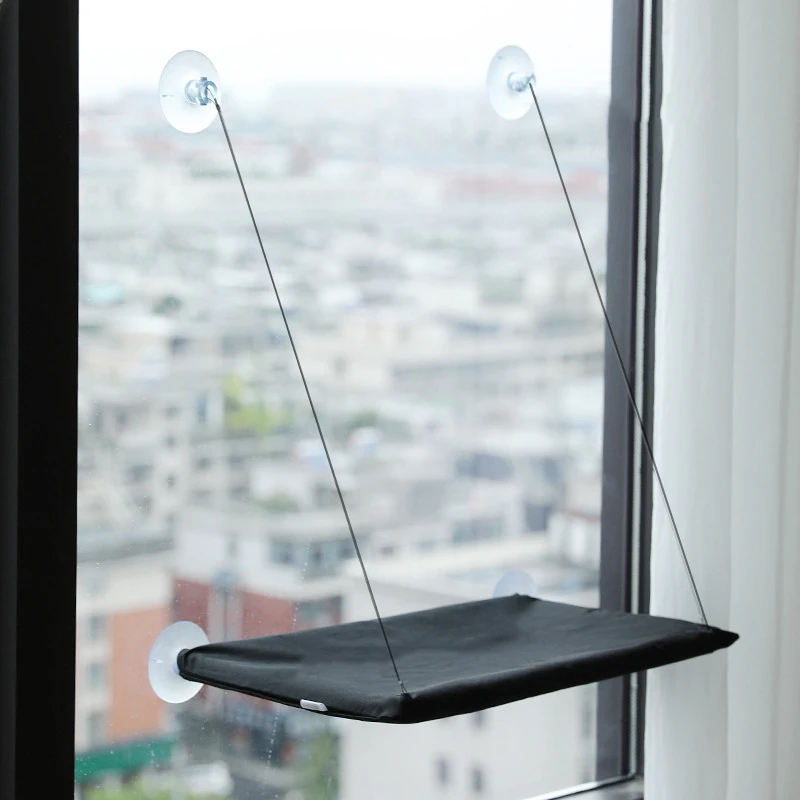 Hamaca con ventana para gatos ultrasuave: acogedora perca tipo nube para la hora de la siesta felina, montada con forma segura, perfecta para ahorrar espacio - imagen 2