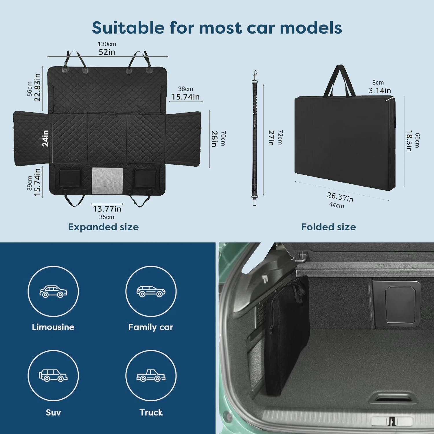 Hamaca rígida para perros – Extensión trasera de camioneta