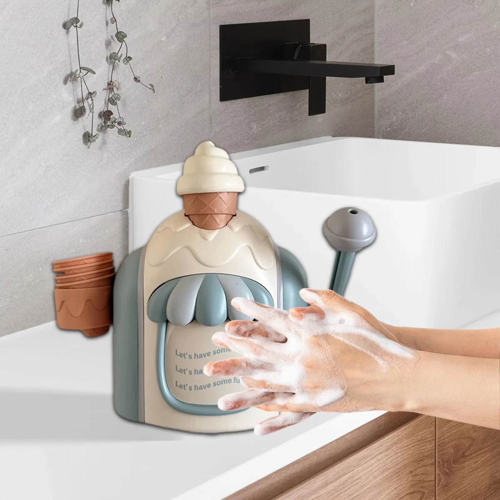 Máquina para hacer espuma de helado, juego de juguetes para el baño, habilidades motoras finas, Gel de ducha, espumador para niños, niñas, niños de 4 a 8 años, juguete de baño de agua - imagen 5