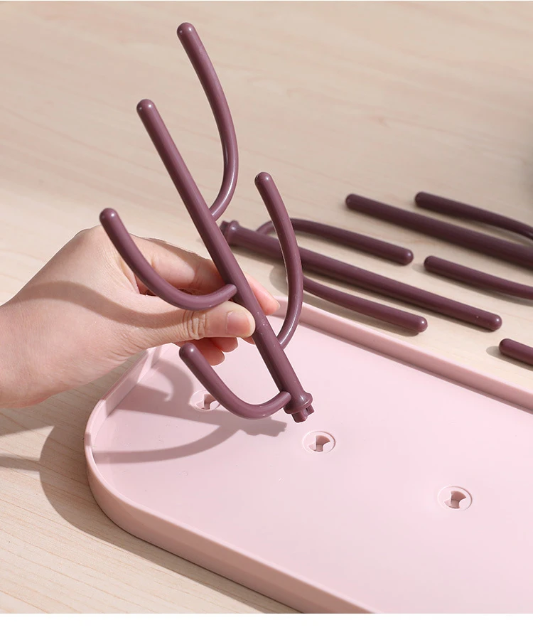 Escurridor de biberones para bebé, soporte para vaso de alimentación para pezones, estante de secado de almacenamiento, máquina de limpieza y secado de botellas - imagen 2