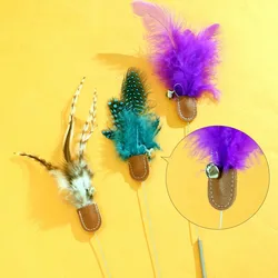 Juguete para gatos, palo de plumas, juguetes para gatos, palos interactivos de primavera, juguetes para gatos, juguete divertido para gatos con plumas y campana, productos para mascotas