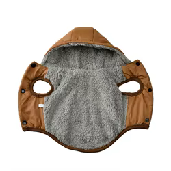 Sudadera térmica con capucha para perros, chaqueta con forro polar para perros con capucha y cierre de botón, abrigo cálido de invierno para cachorros pequeños y medianos