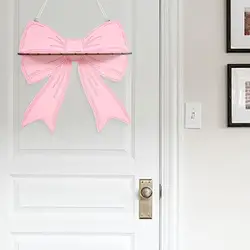 Estantes flotantes con lazo rosa, decoración multifuncional, estante colgante de pared de una sola capa para dormitorio, hogar, habitación de niñas, plantas colgantes